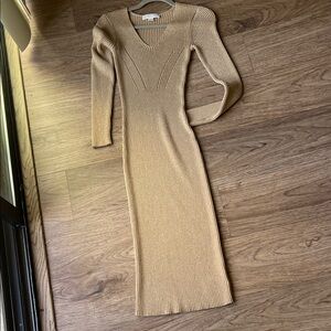 Michael Kors Tan Long Sleeve Knit Dress